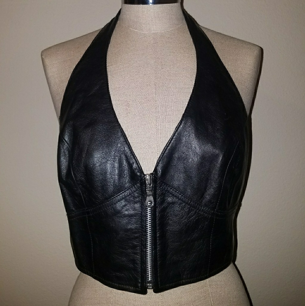 BIKER LEATHER HALTER